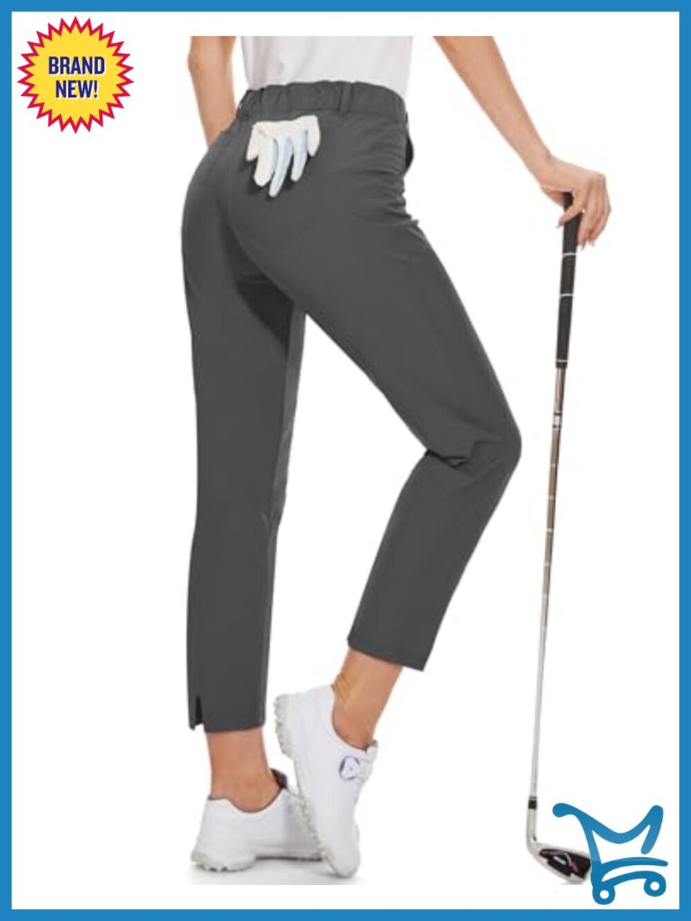 Womens Golf Pants 27" Inseam Lightweight Stretchy Slim Fit Travel Work Pants